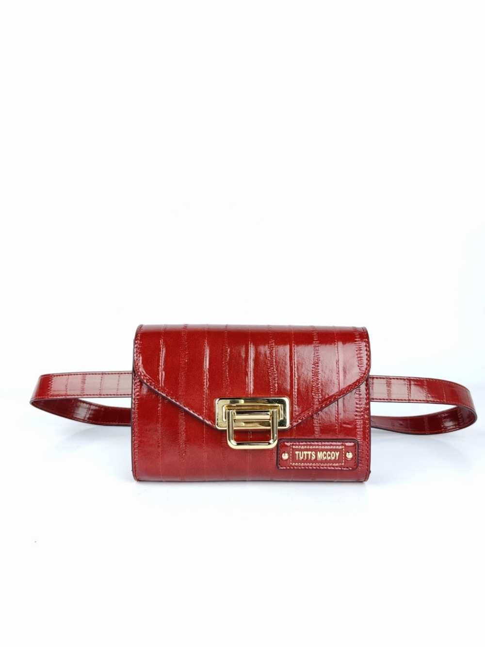 Red Patent Leather Belt Bag